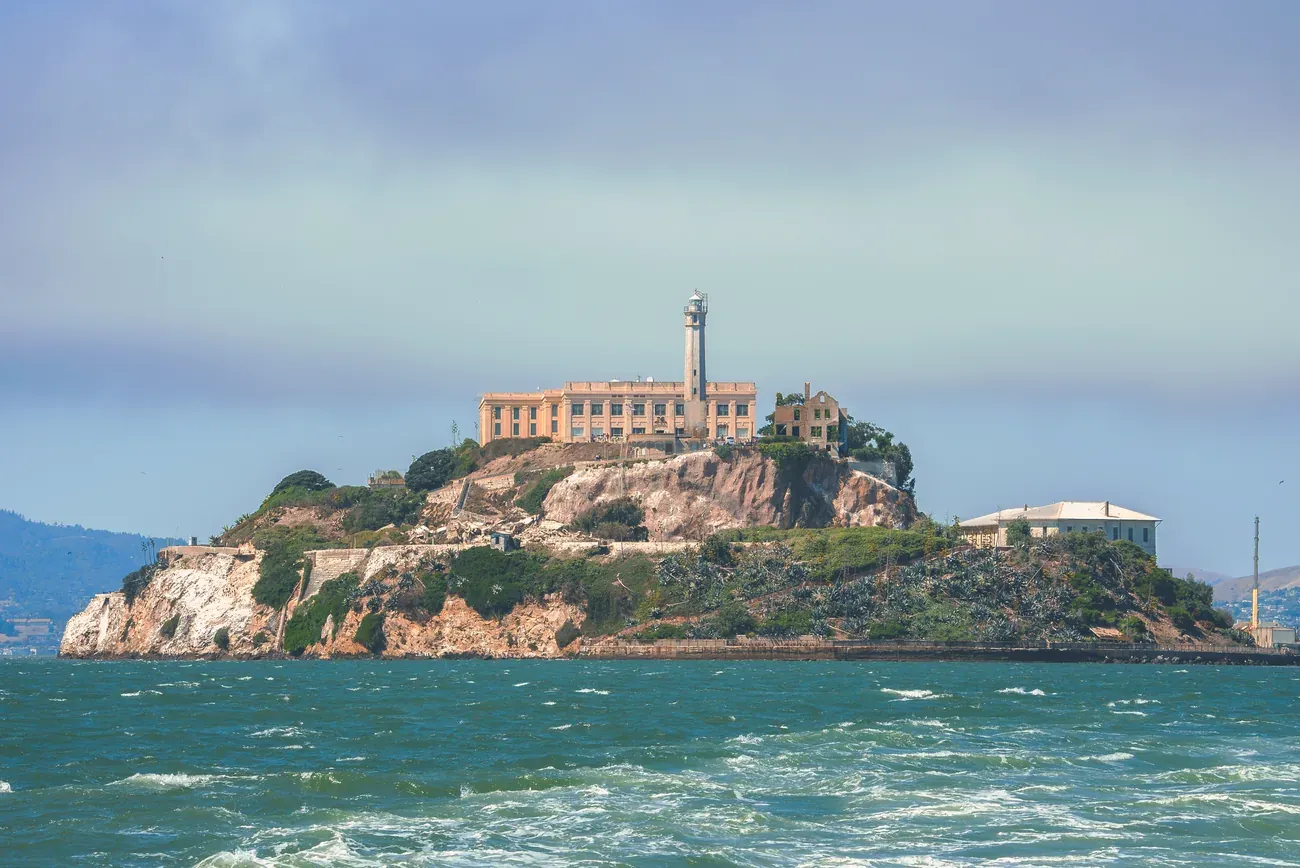 Alcatraz Island seen across San Francisco Bay