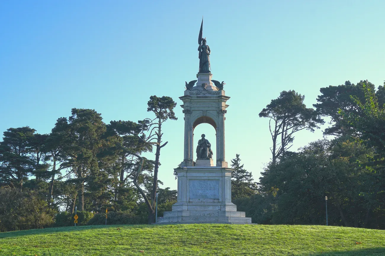 A monument on the lawns of Golden Gate Park, San Francisco