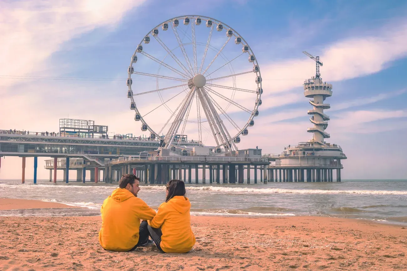 The Pier and its Ferris wheel at Scheveningen beach, The Hague, Netherlands