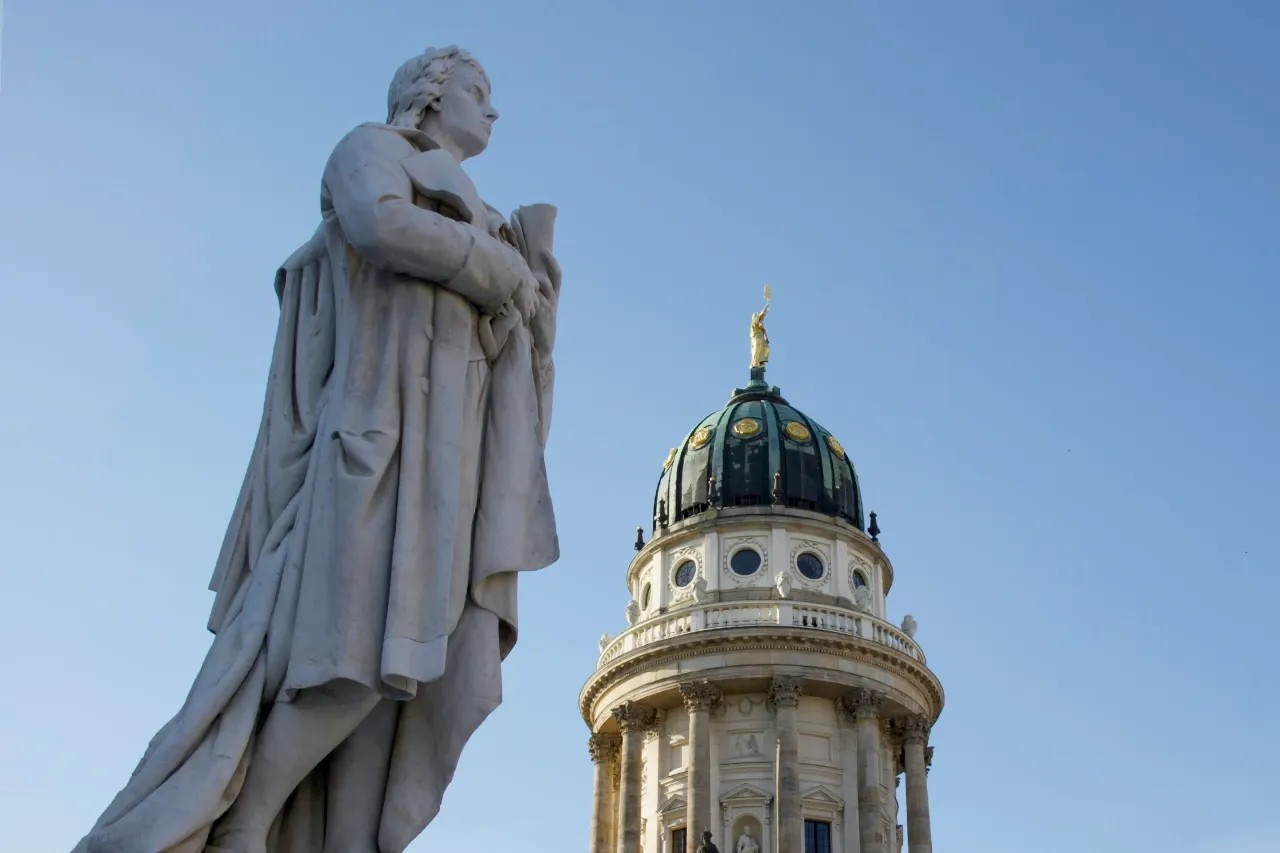 Sculpture of Friedrich Schiller on Gendarmenmarkt square
