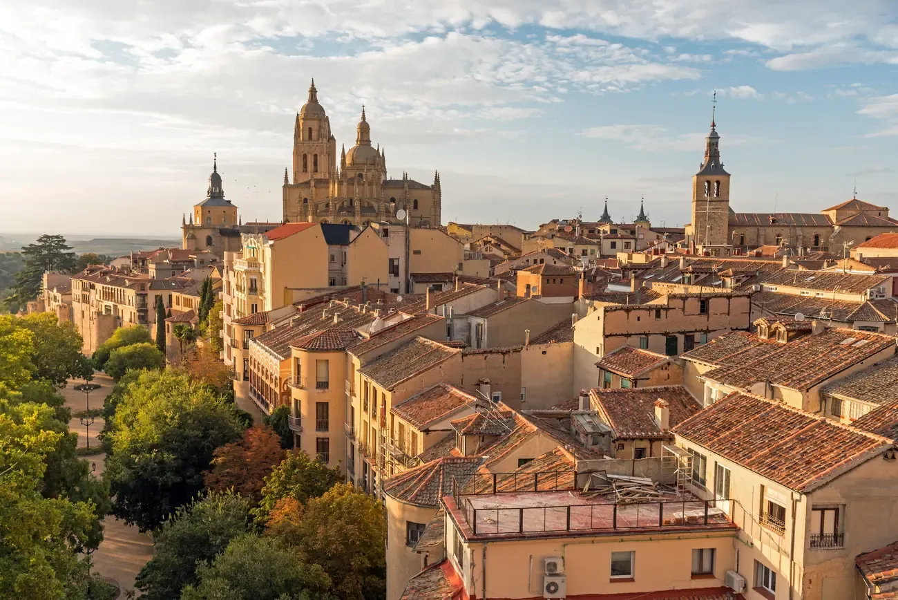 View over the historic city of Segovia, Castilla y Leon, Spain