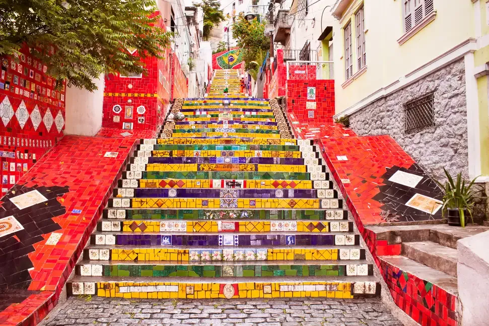 The colourful tiled Selaron Steps in Rio de Janeiro