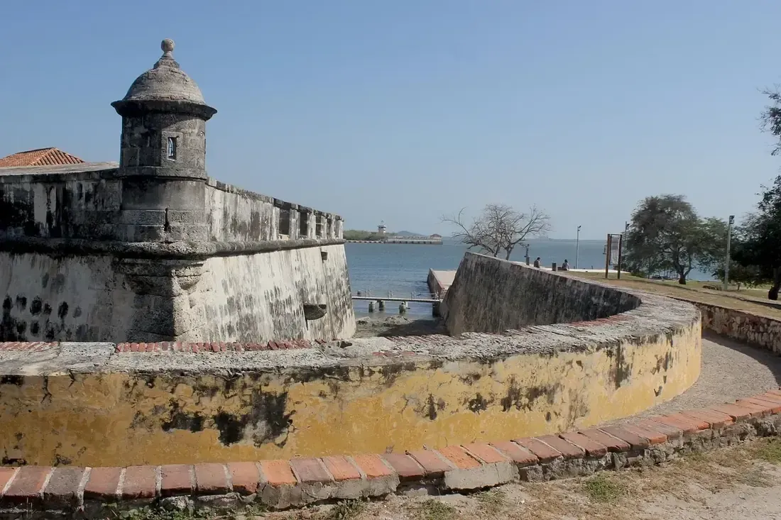 A sentry box on the old city walls of Cartagena facing the Caribbean
