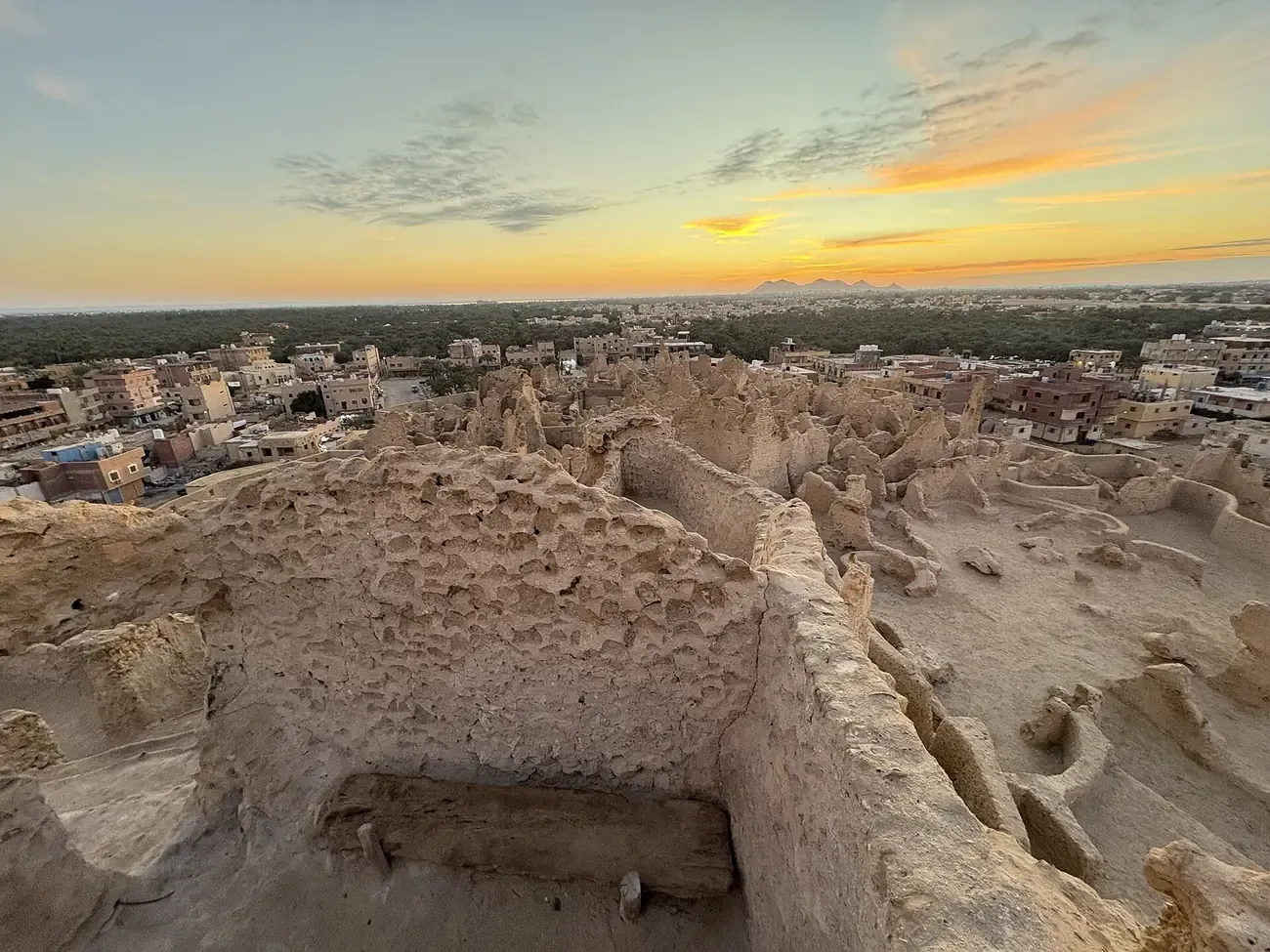 The mud-brick ruins of the Shali fortress above Siwa Oasis