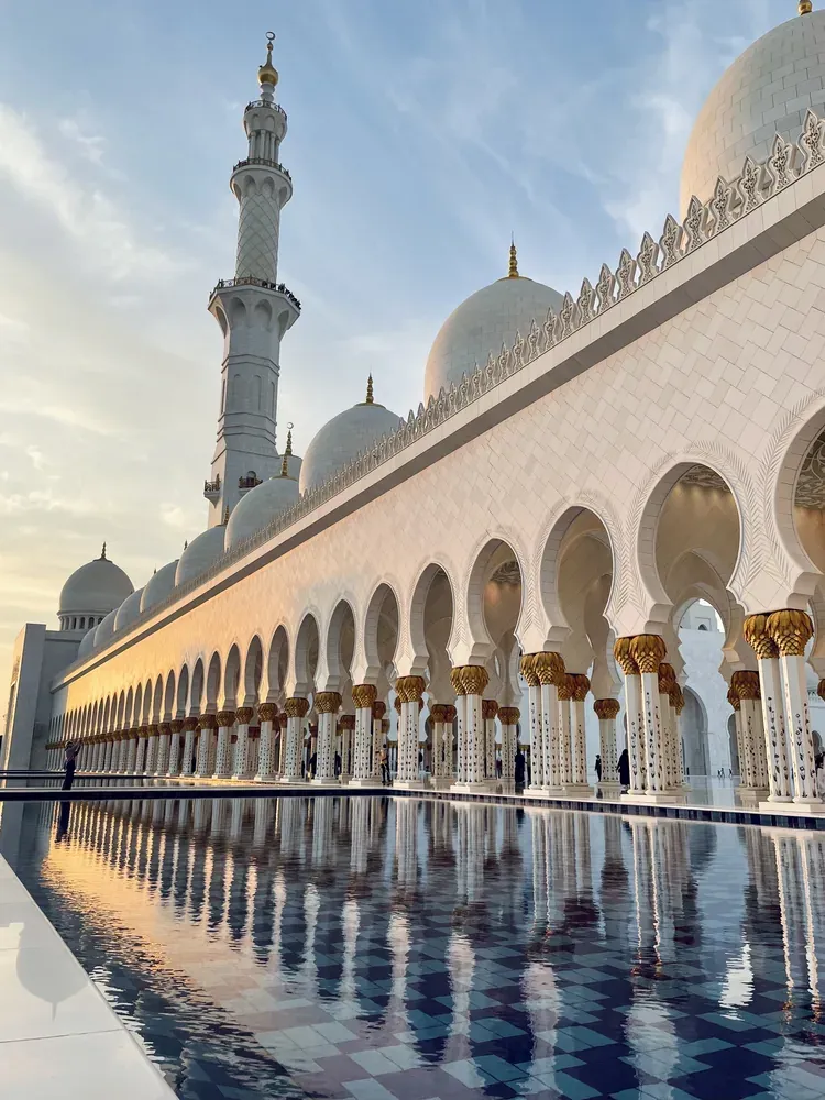 The white arcade of Sheikh Zayed Grand Mosque, Abu Dhabi