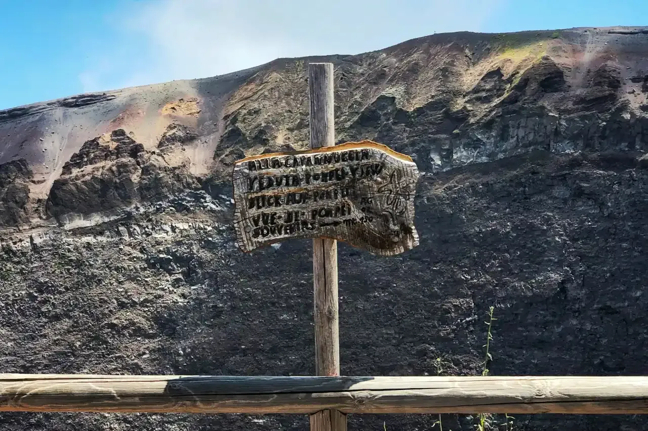 Signage on Mount Vesuvius