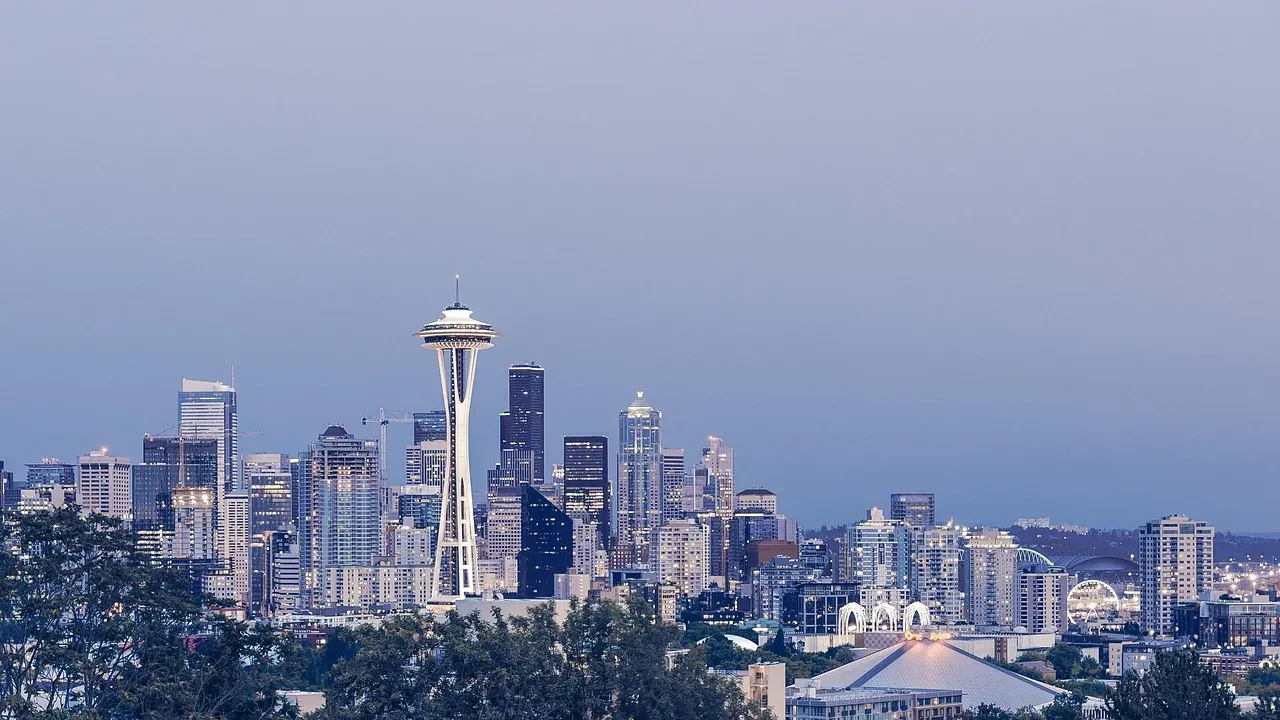 The Space Needle rising above the Seattle skyline