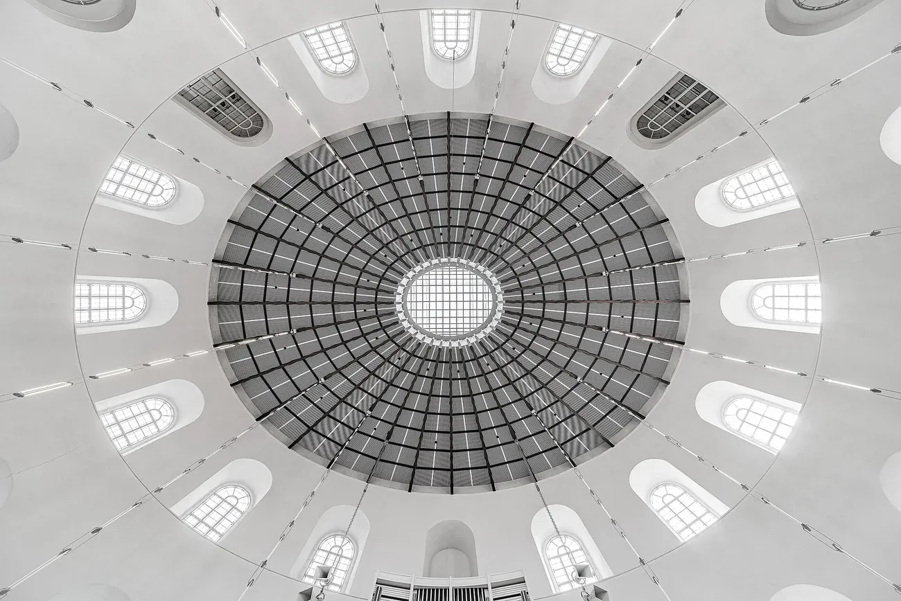 The dome of St Paul's Church (Paulskirche) in Frankfurt