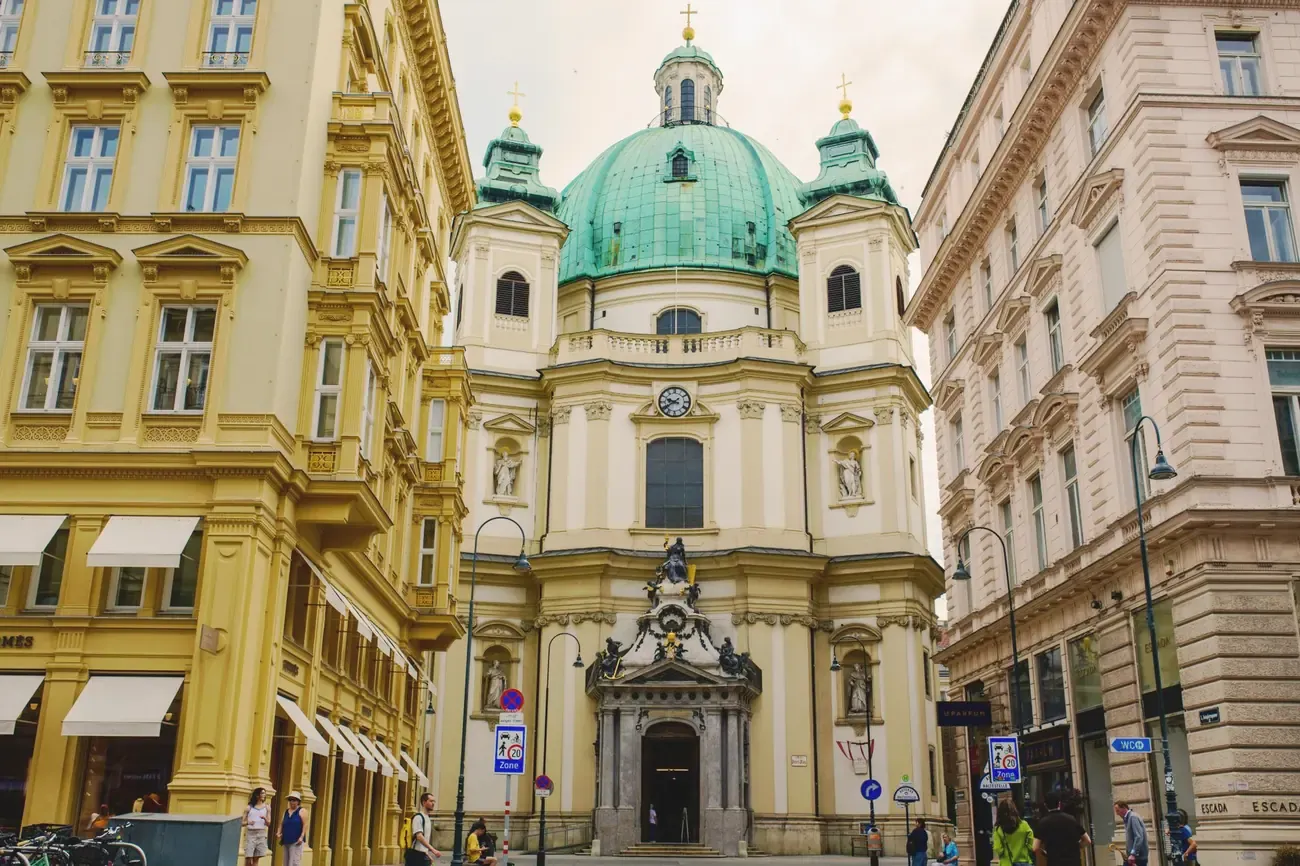 St. Peter's Church in Wien dome and facade