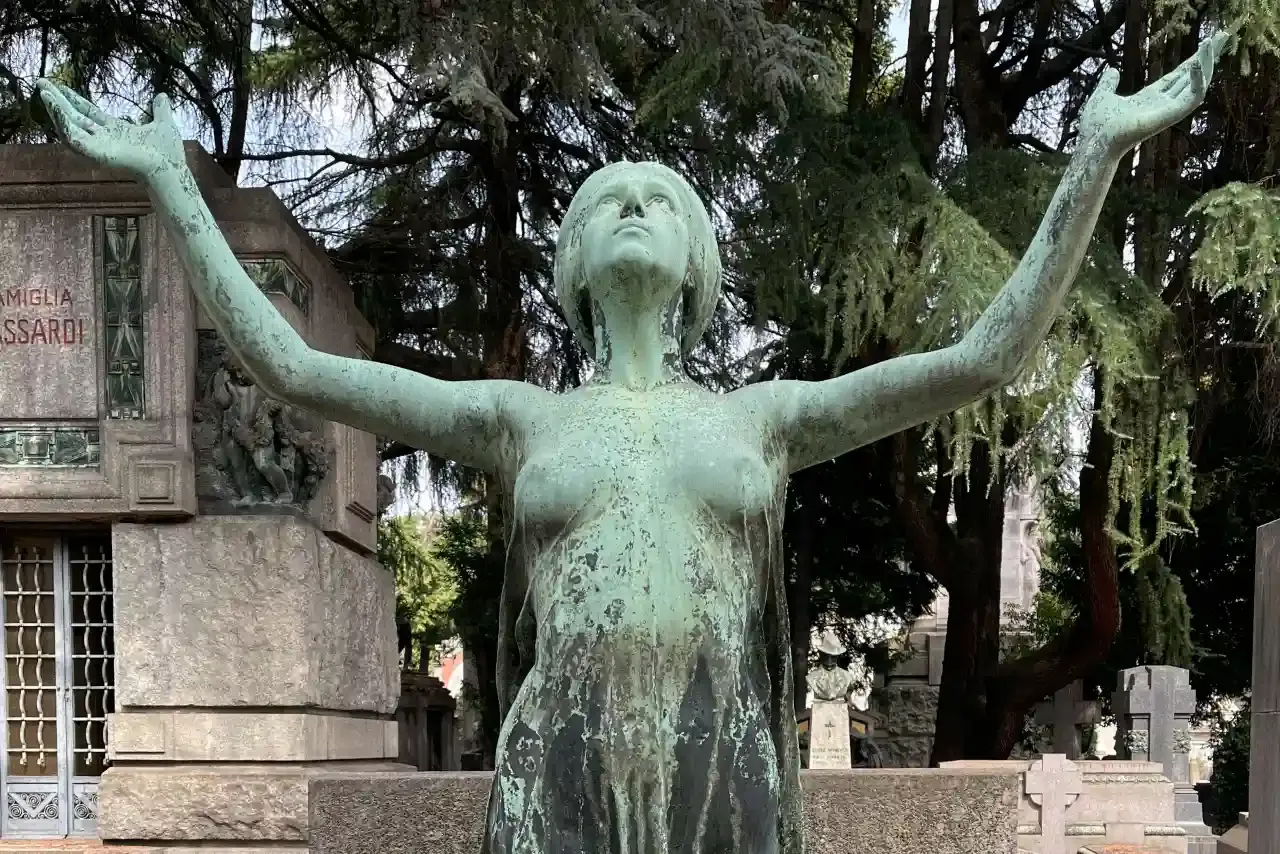 Statue in the Monumental Cemetery of Milan