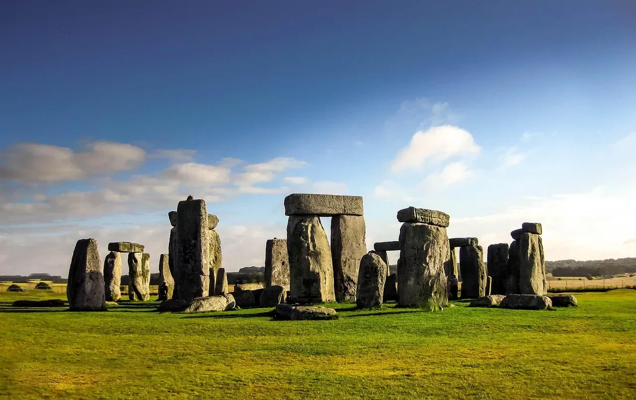 The Stonehenge circle at golden hour in Wiltshire