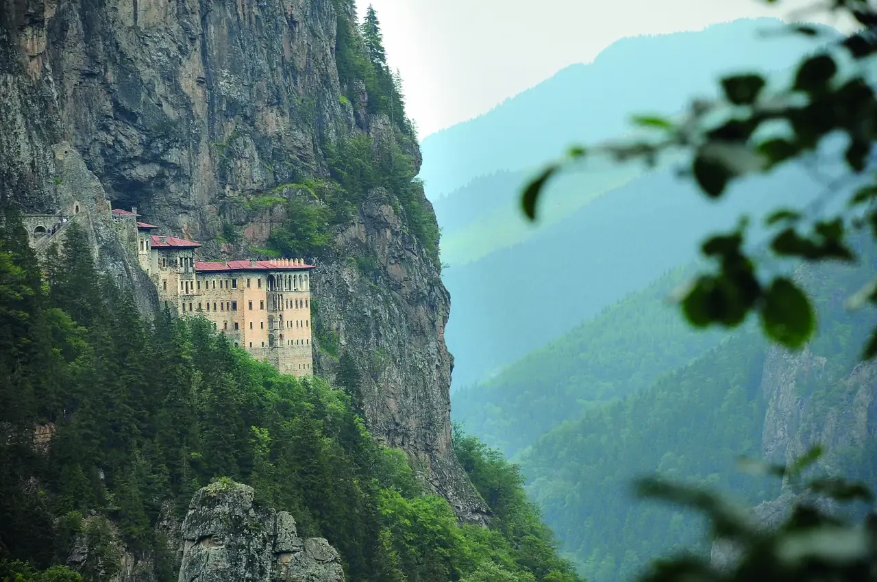 Sumela Monastery built into the cliff face in Trabzon province