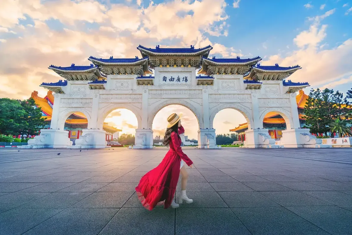The main gate of Liberty Square at the Chiang Kai-shek Memorial in Taipei