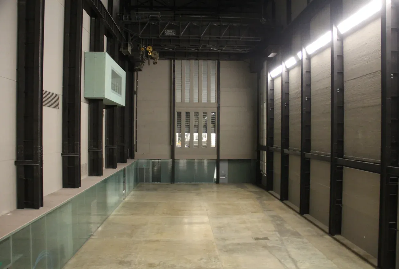 The empty Turbine Hall at Tate Modern on Bankside in London