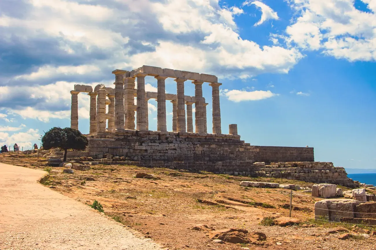 Path leading up to the Temple of Poseidon at Sounion