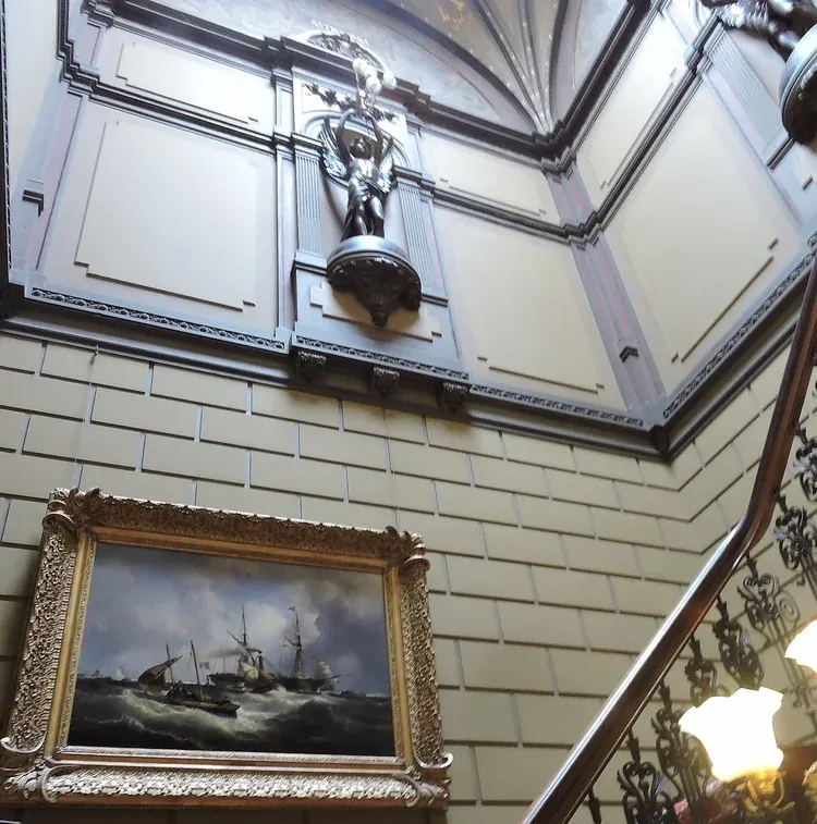 A skylit gallery hung with paintings inside Teylers Museum in Haarlem