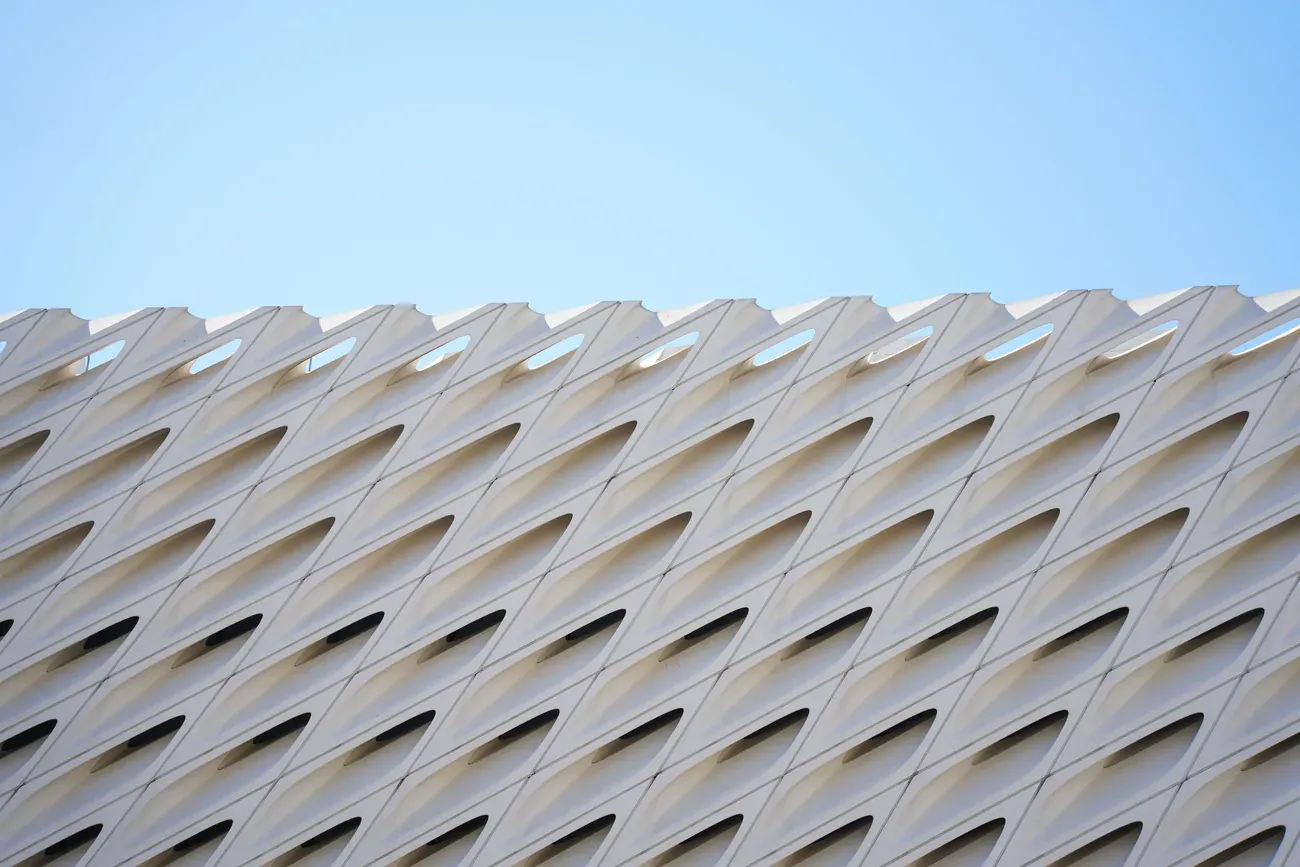 The honeycomb veil facade of The Broad museum in Los Angeles
