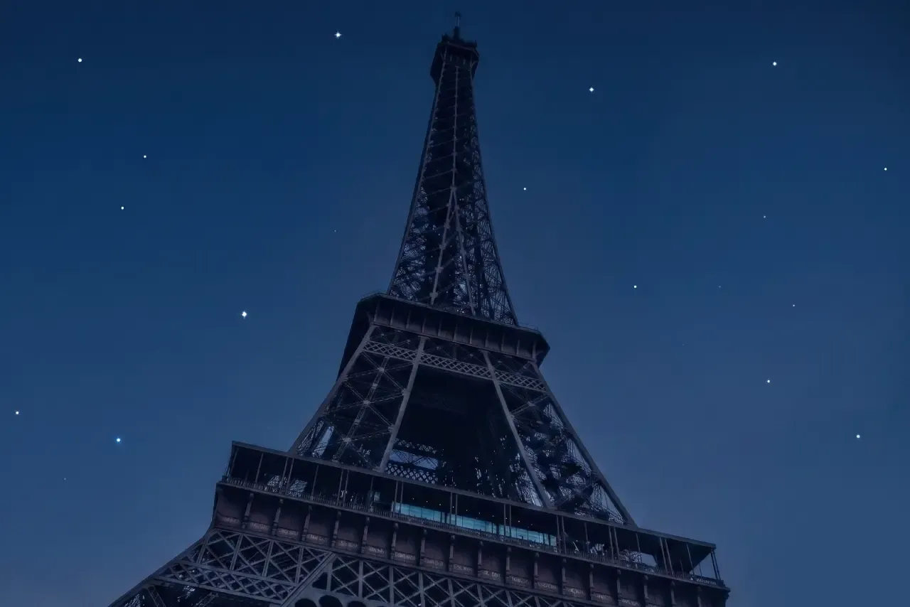 The Eiffel Tower at night