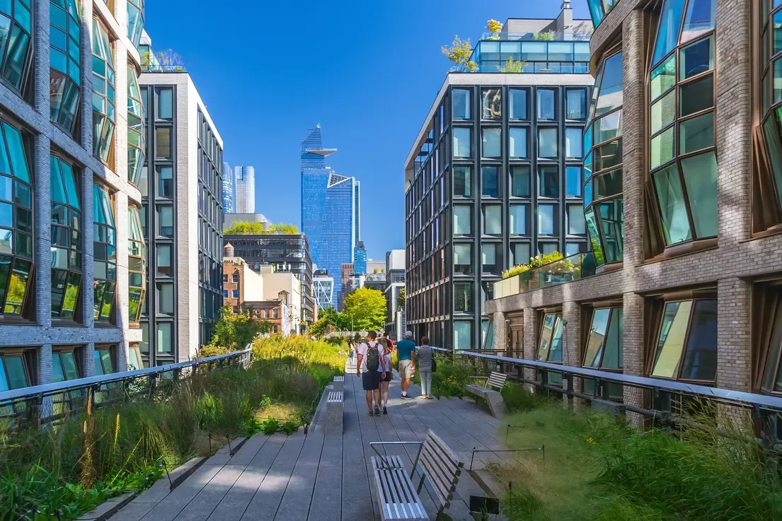 The High Line elevated park running through Manhattan, New York City