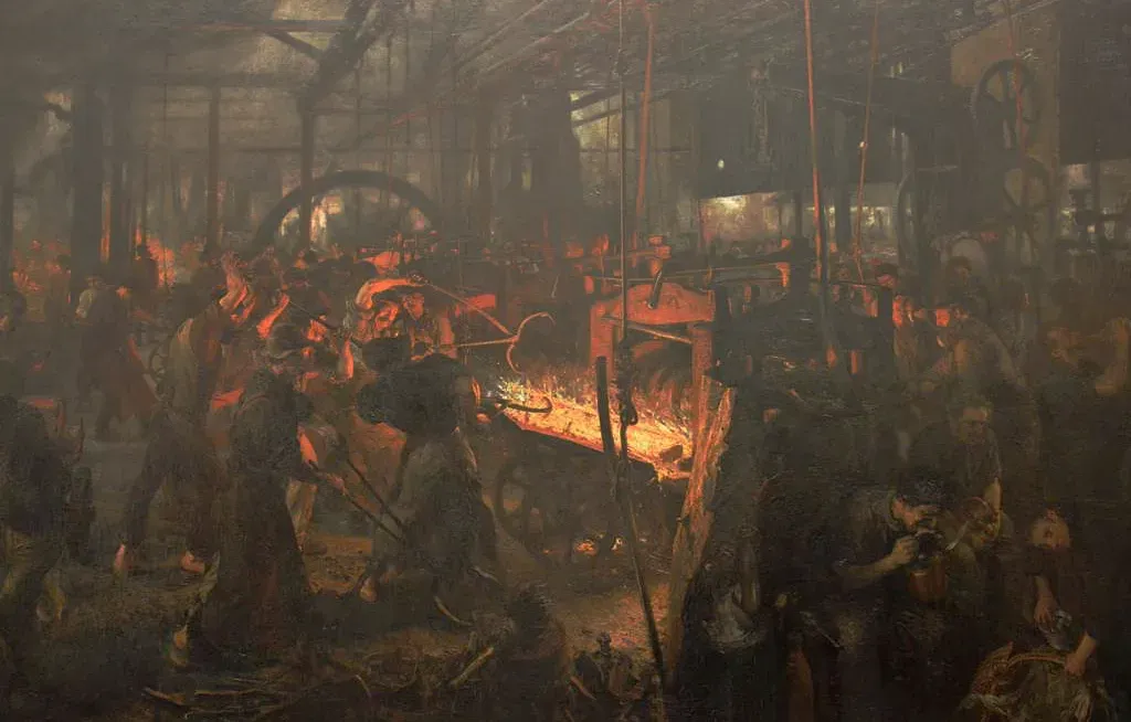 "The Iron Rolling Mill" by Adolph Menzel