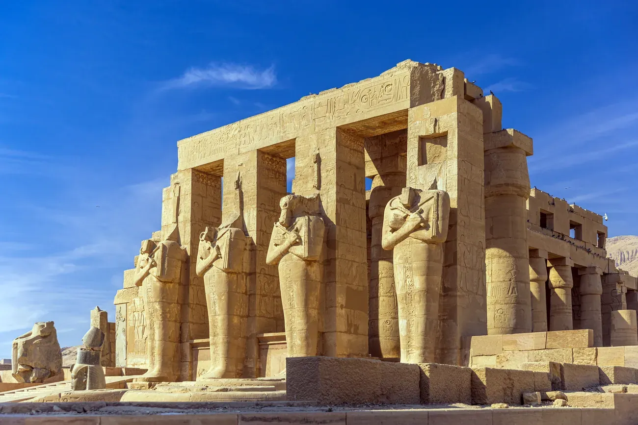 The Ramesseum, the temple of Ramesses II, in Luxor