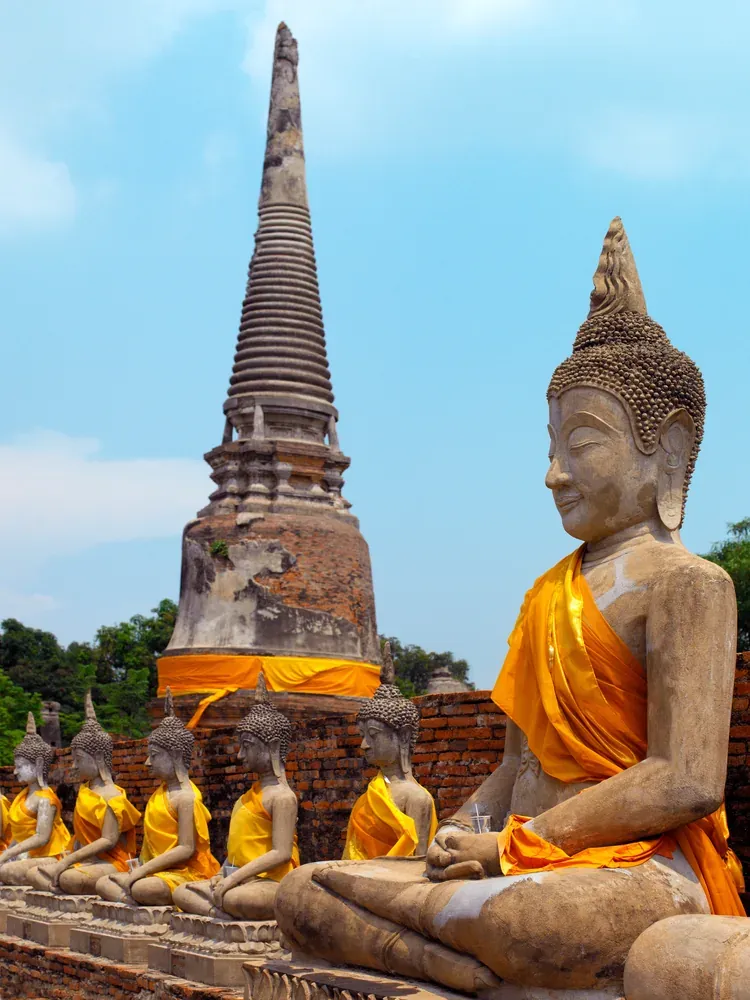 Ancient temple ruins at the historic city of Ayutthaya.