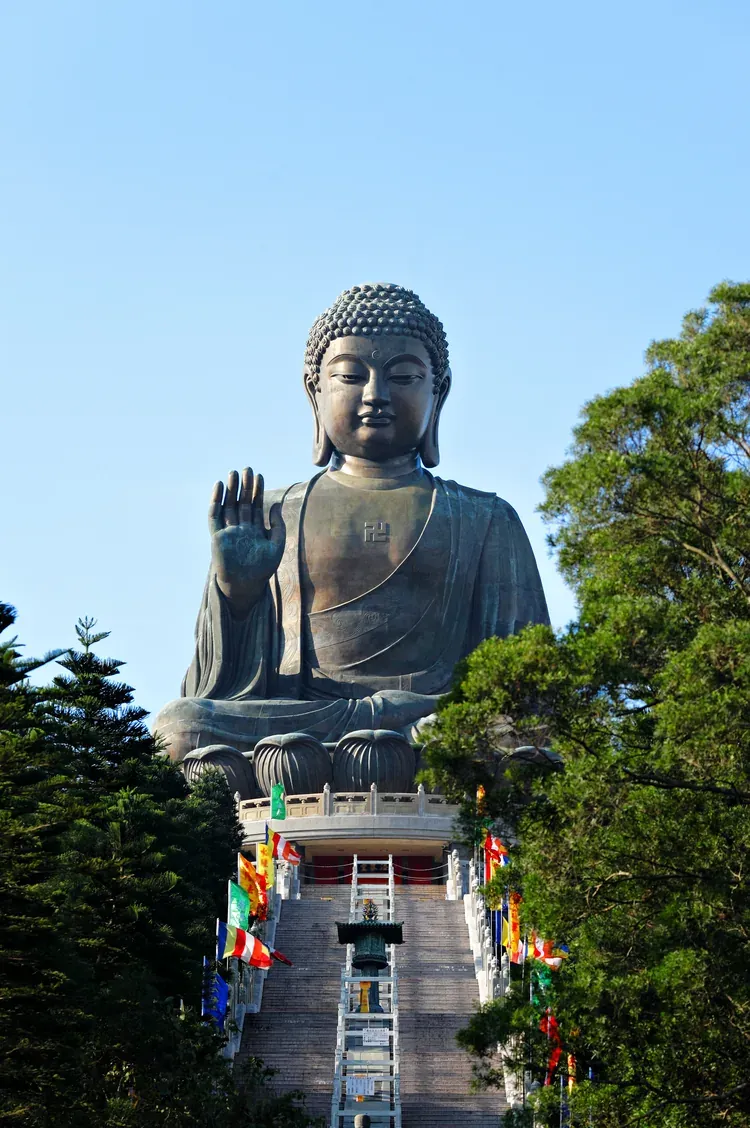 The Tian Tan Big Buddha statue on Lantau Island, Hong Kong.