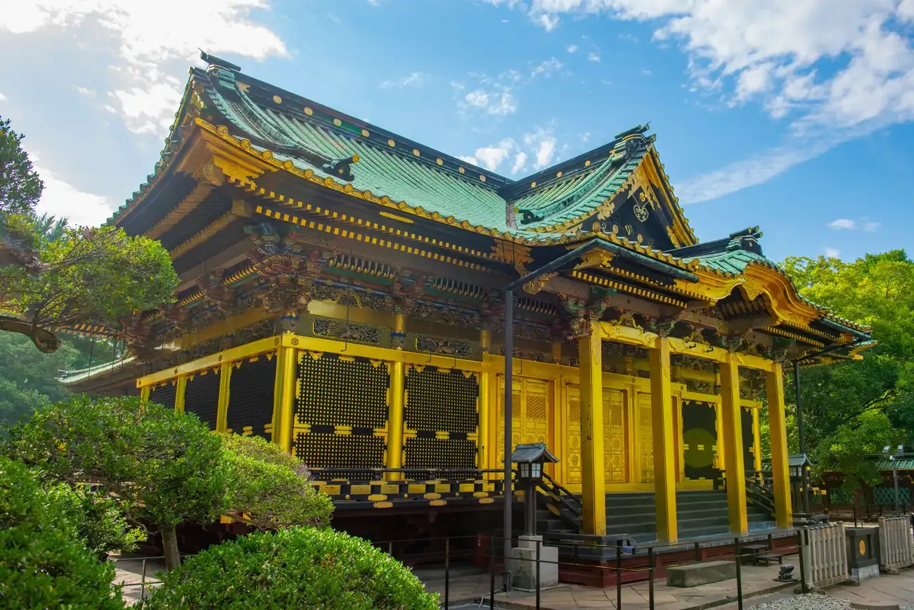 The gilded main hall of the Ueno Toshogu Shrine in Ueno Park, Tokyo