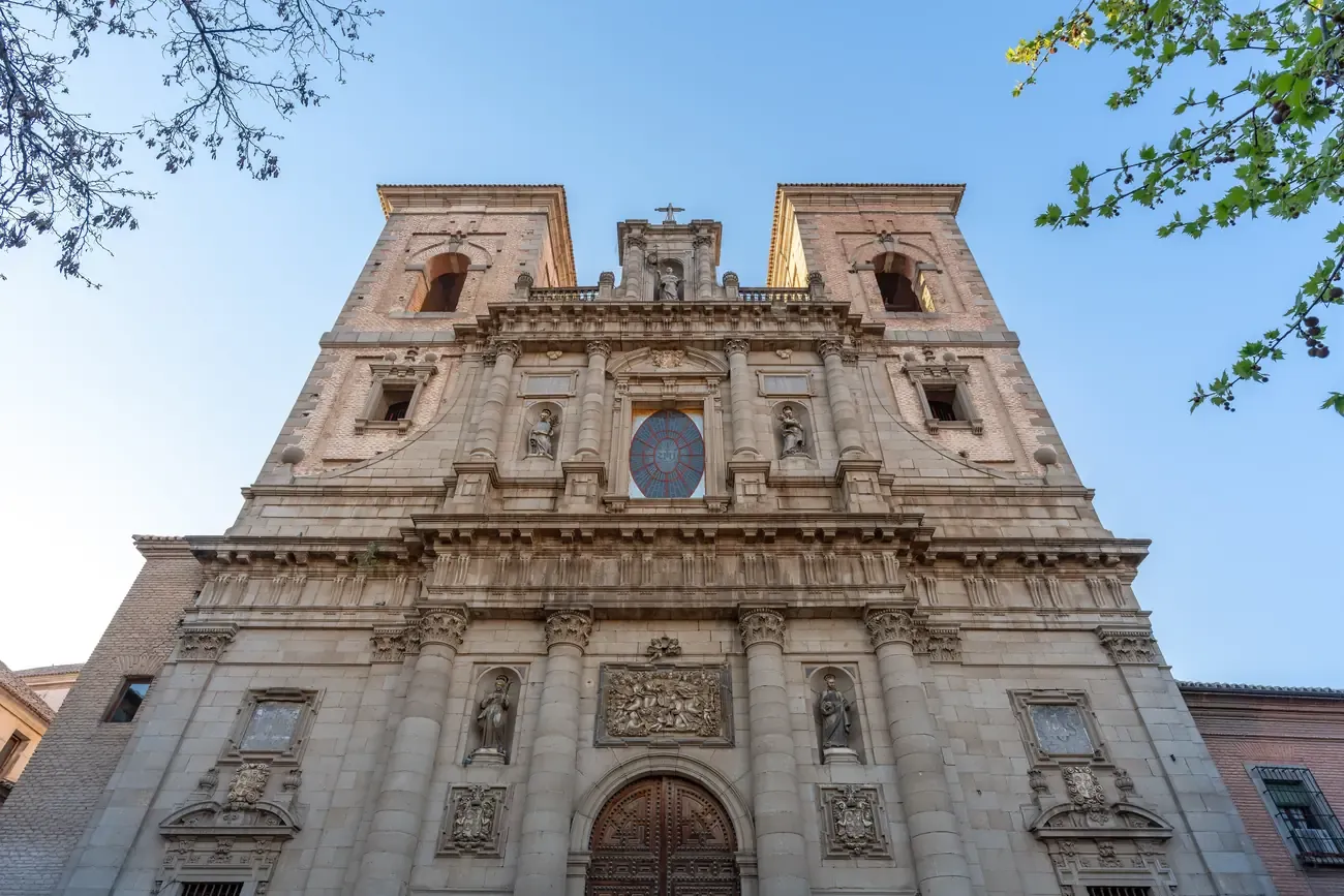 The baroque facade of the Jesuit Church of San Ildefonso in Toledo