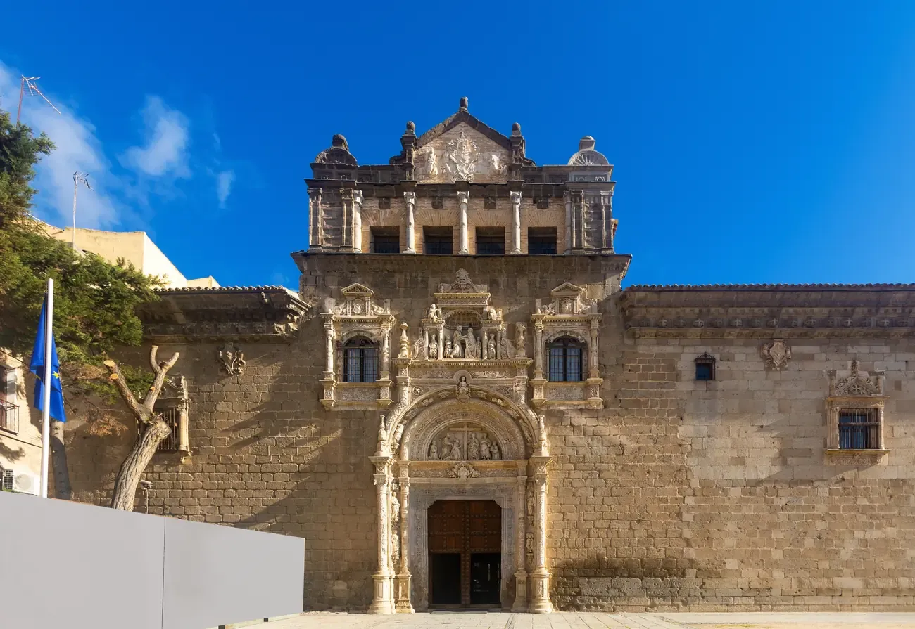 The Plateresque facade of the Santa Cruz Museum in Toledo