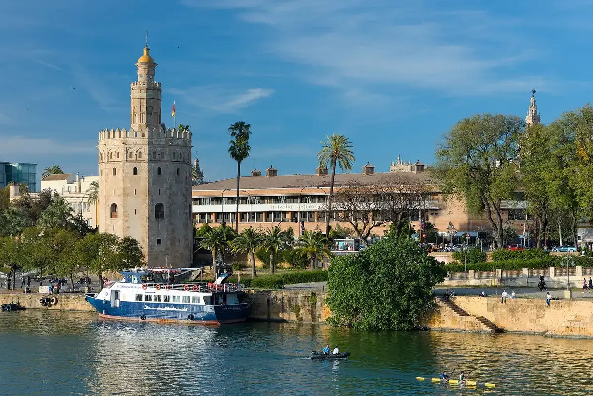 The Torre del Oro beside the river Guadalquivir in Seville