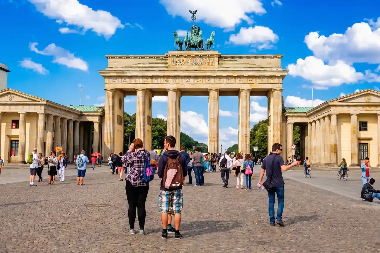 Tourists at the Brandenburg Gate