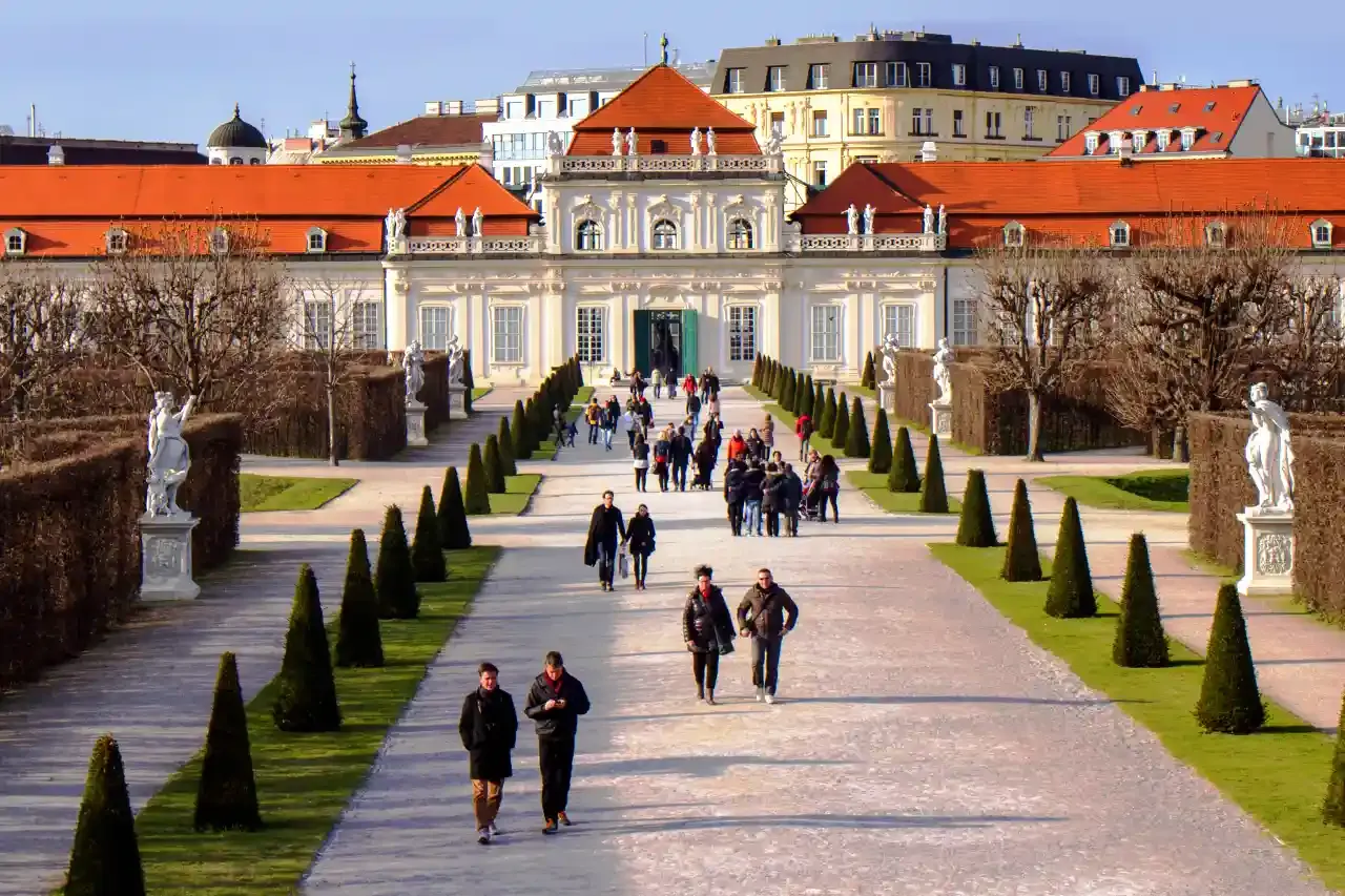 Tourists at the Lower Belvedere