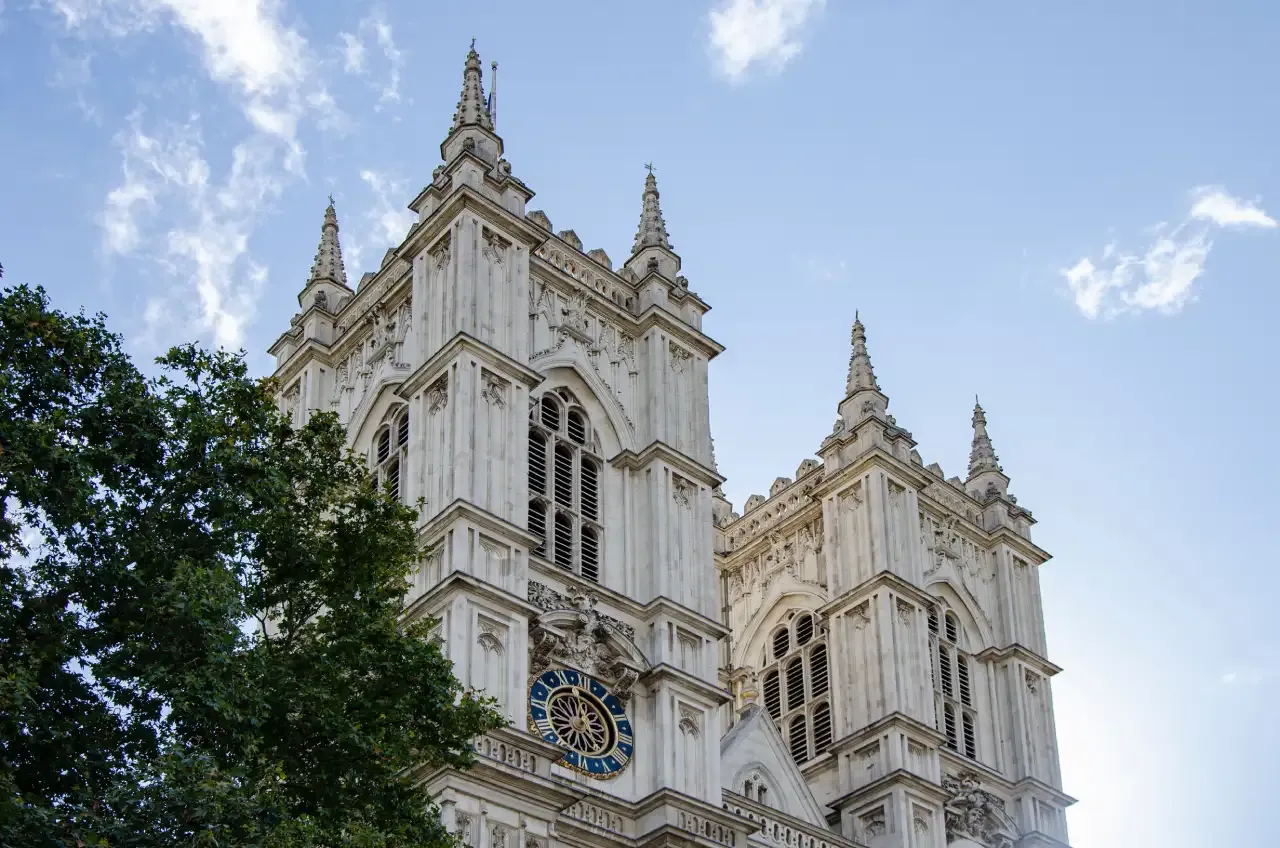 Towers on the west facade of Westminster Abbey