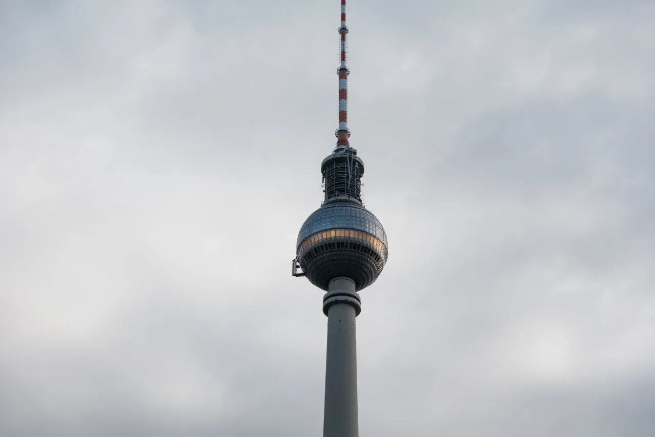 Tv Tower at Berlin on a cloudy day