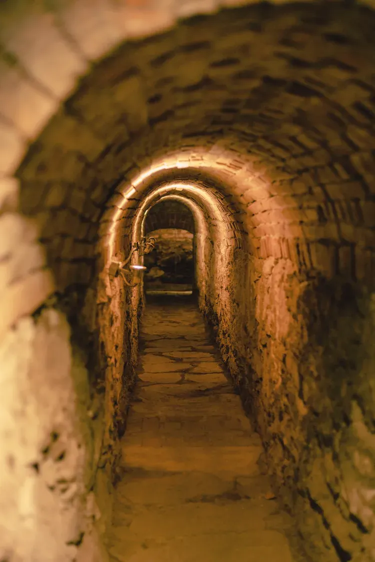 Vaulted brick underground gallery in Barcelona