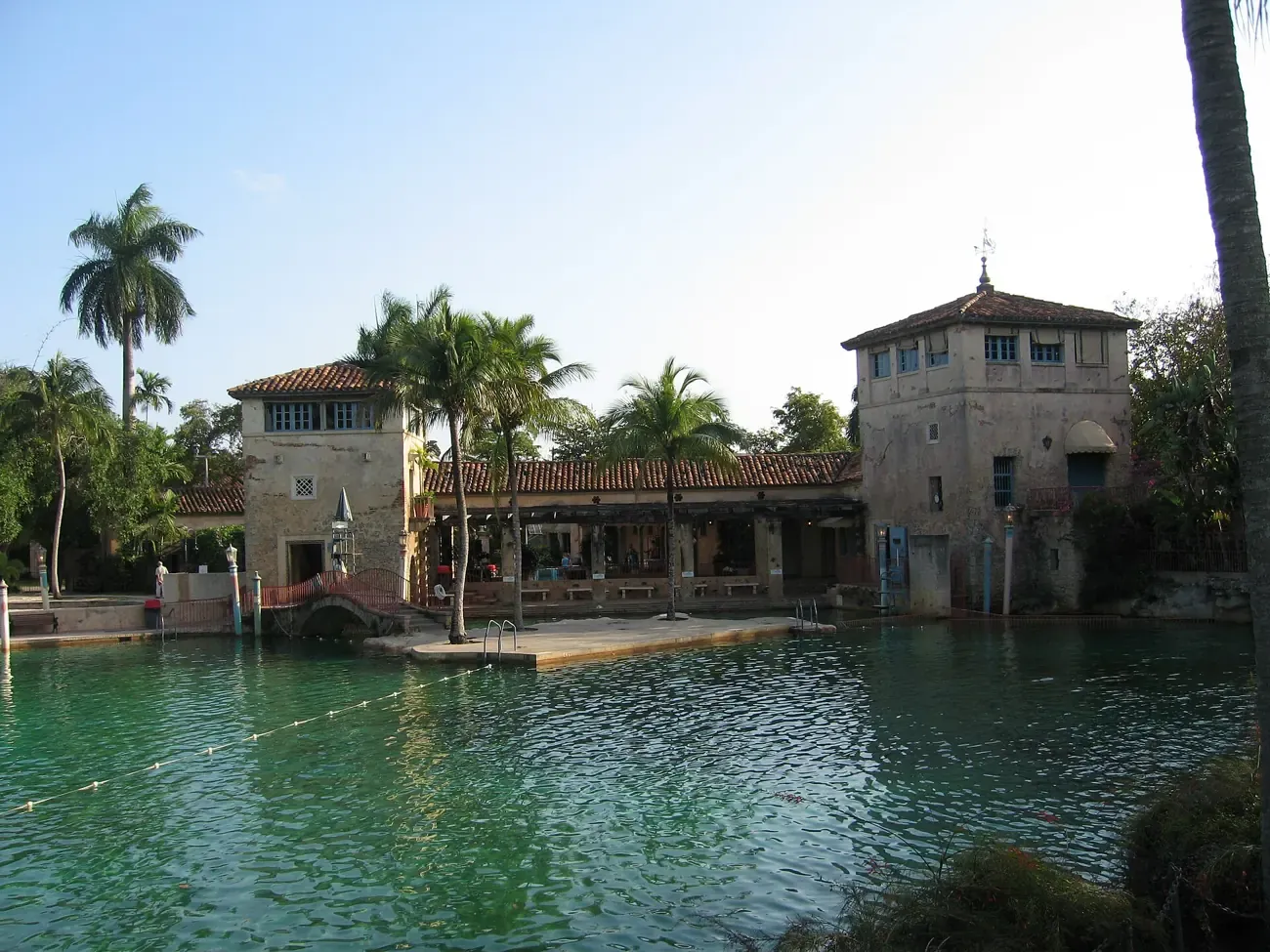 The Venetian Pool with its towers and coral-rock lagoon in Coral Gables