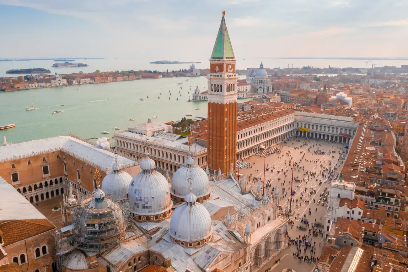 St Mark's Basilica above Piazza San Marco in Venice