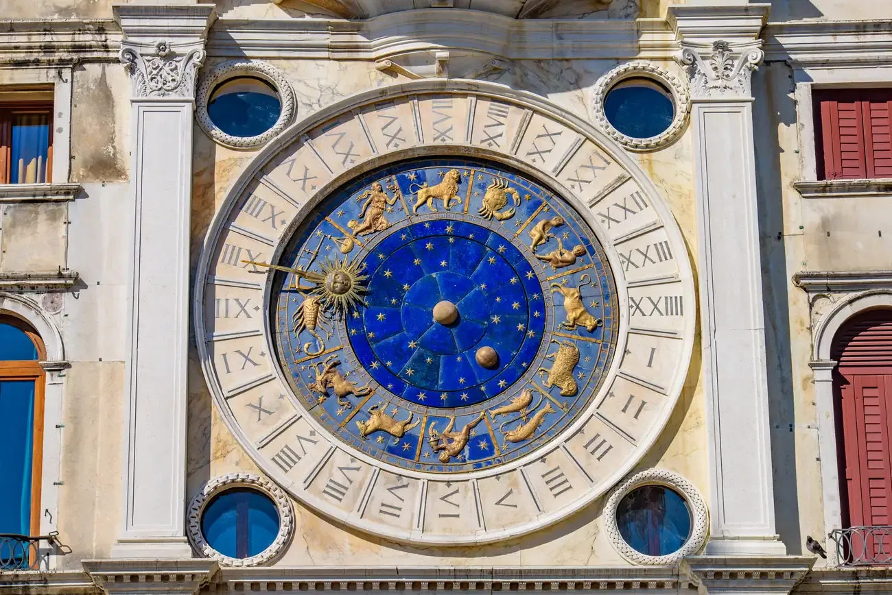 St Mark's Clock Tower at Piazza San Marco in Venice