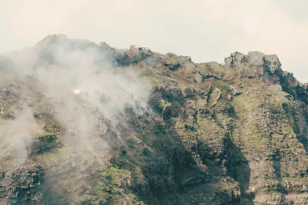 Breathtaking view of the Mount Vesuvius crater