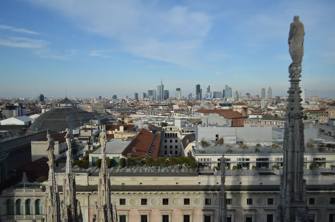 Views from the Duomo Milan rooftop