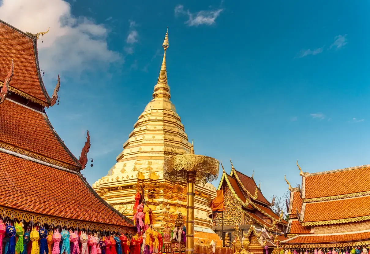 The golden pagoda of Wat Phra That Doi Suthep, Chiang Mai