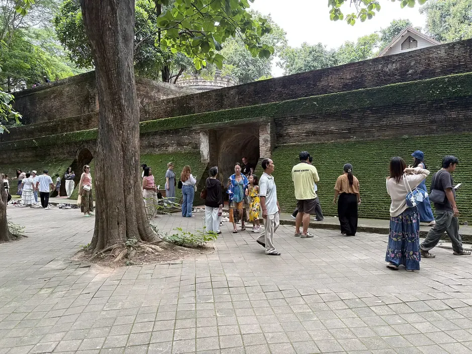 The moss-covered ancient brick tunnel mound of Wat Umong, Chiang Mai