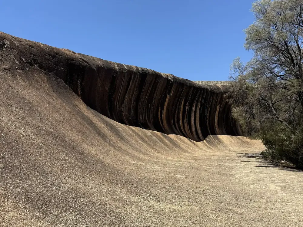 The curling granite face of Wave Rock near Hyden in Western Australia