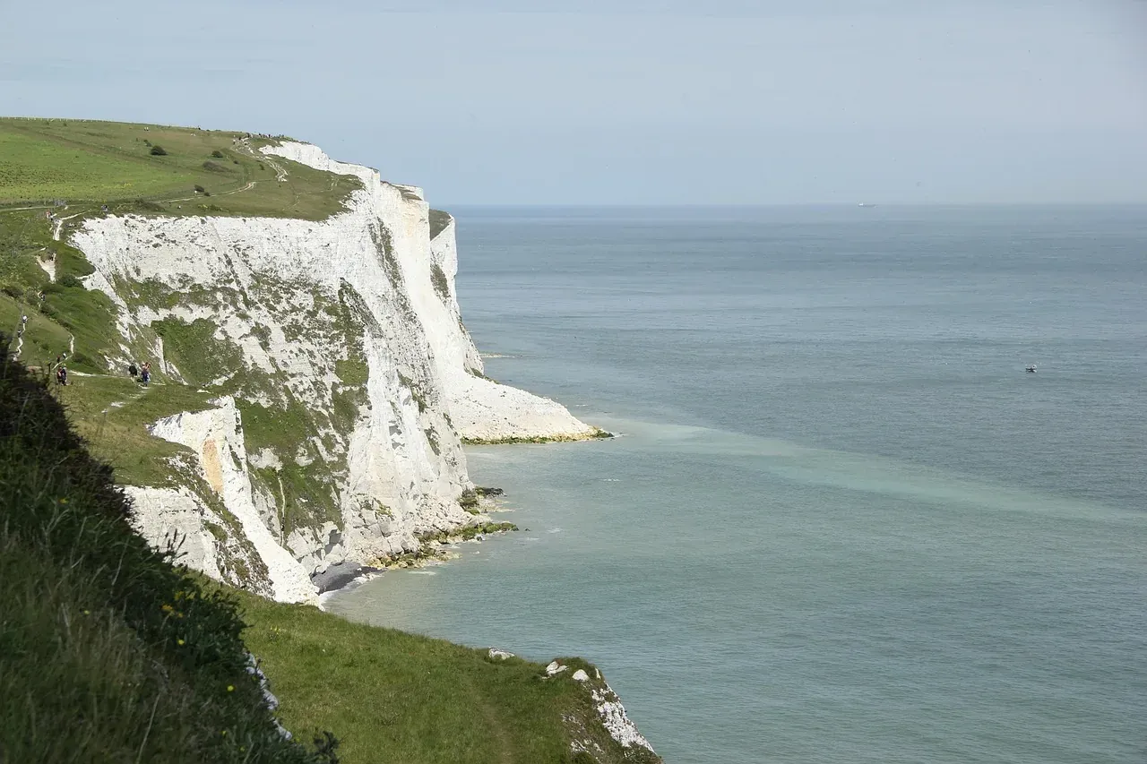 The White Cliffs of Dover above the English Channel