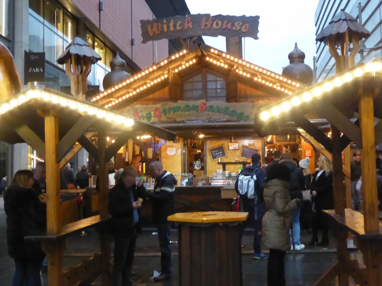 The Witch House bar at the New Cathedral Street Christmas market, Manchester