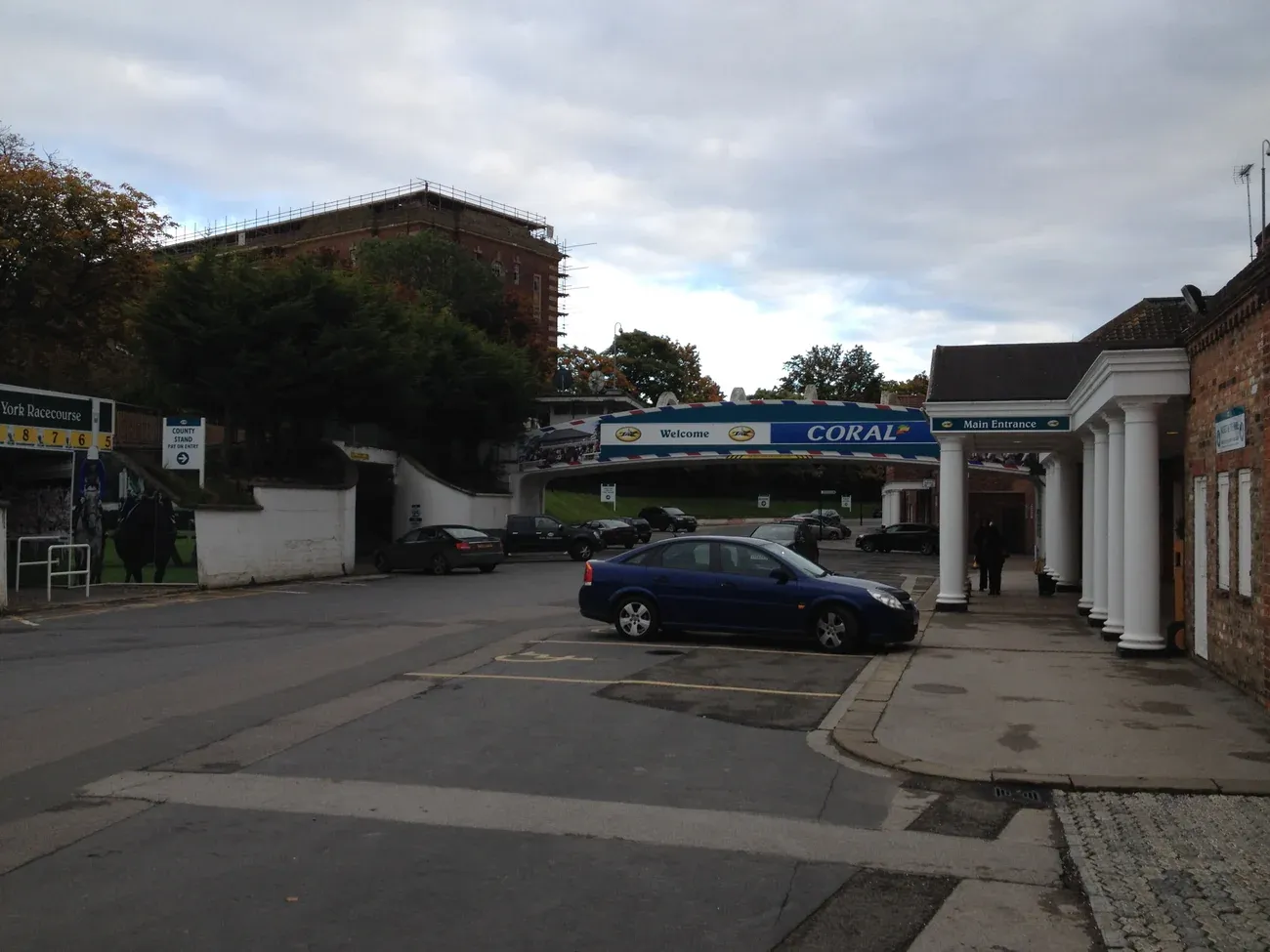 The main entrance to York Racecourse, venue of the Living North Yorkshire Christmas Fair