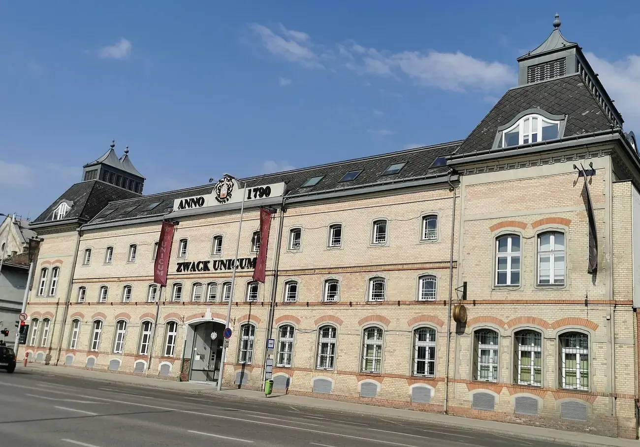 The 1790 brick building housing the Zwack Unicum Museum and visitor centre on Soroksari ut in Budapest